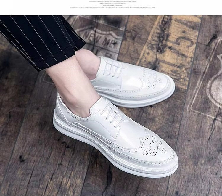 Herren Formelle Lederschuhe Kleid Hochzeit Oxford Brogue Männliche Schuhe Arbeitsstiefel 