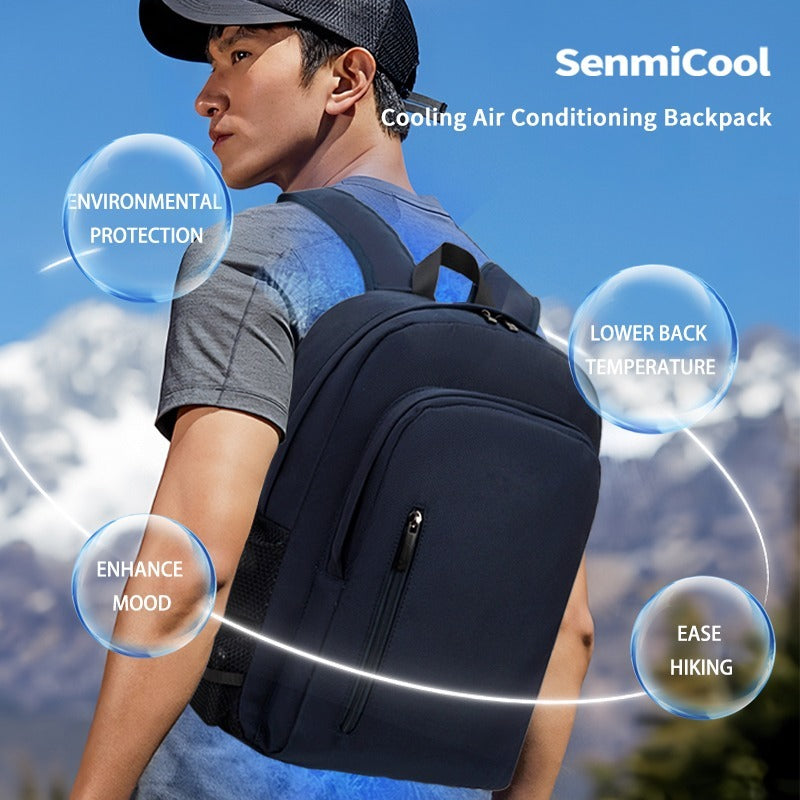 SenmiCool 30L Outdoor-Sommer-AC-Rucksack mit Halbleiter-Mini-Klimaanlage und Ventilator für Wandern, muslimische Pilgerfahrt, Hadsch, Umrah, Reisen und Bergsteigen 