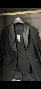 Herren Premium Anzug Casual Regular Smart Fit 3-teiliger Smoking für Abschlussbälle, Schalkragen, Hochzeitsfeier, Trauzeugenanzüge (Blazer + Weste + Hose) | 601 