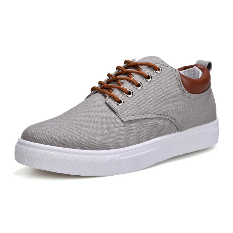 Chaussures décontractées en toile à lacets pour hommes, baskets plates et confortables, tendance été printemps | R009 