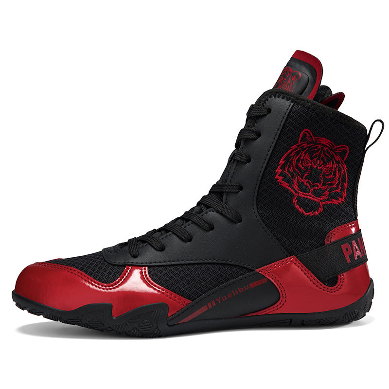 Qiku Bao Combat Sports Shoes | Unisex Wrestling & Boxing Shoes | Gum Rubber Sole for Muay Thai & Martial Arts | QK1139