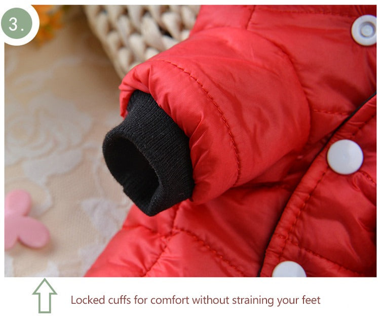 Pet Clothing Winter Puffer Coat Luxury Cotton Light Warm Down Jacket Dog Two-Leg Cotton Suit Pet Clothes |