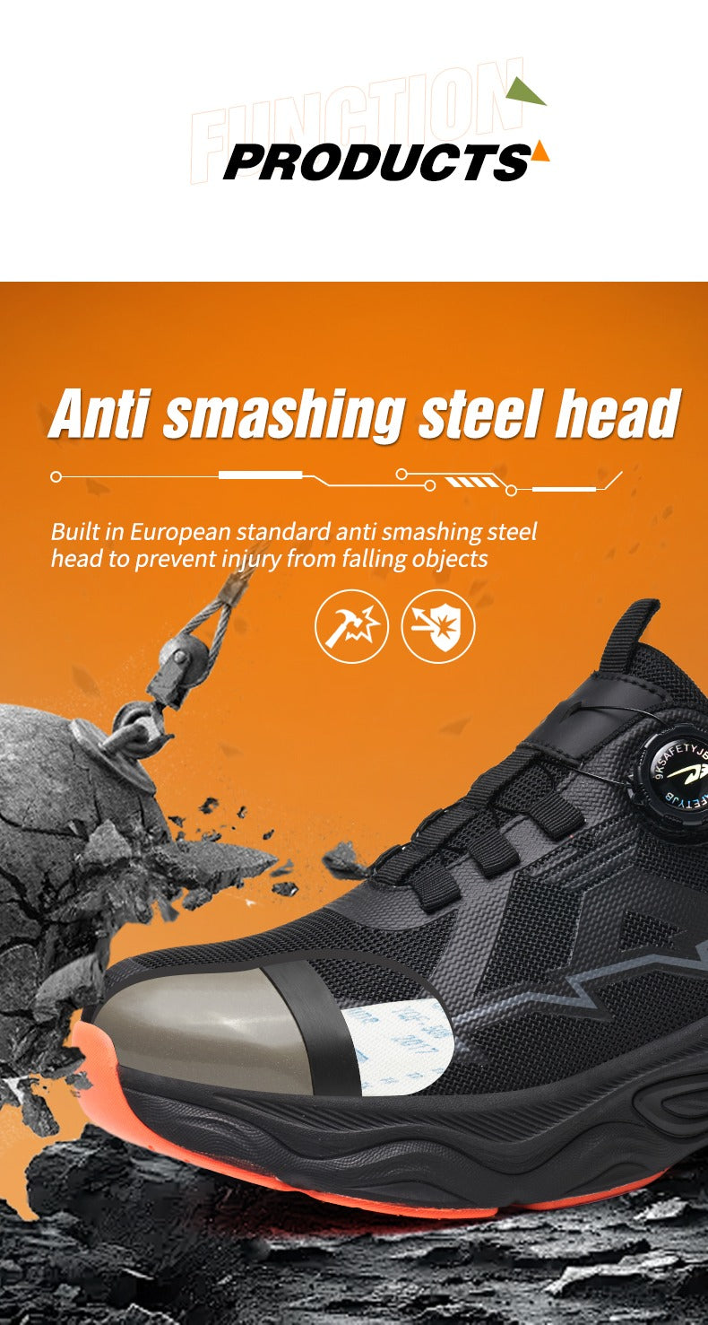 Men's Steel Toe Safety Boots: Anti-Smash & Anti-Puncture Kevlar Sole Protection Safety Boots | 7928