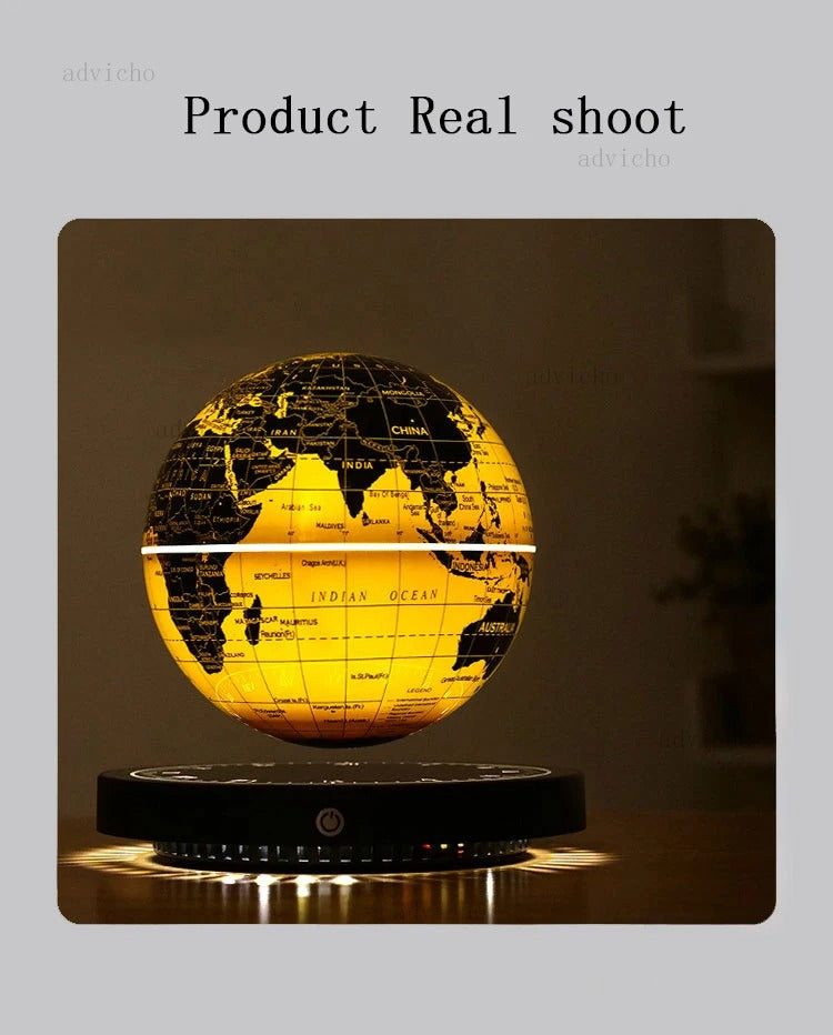 Luxuriöse, magnetisch schwebende Globus-Tischlampe, schwebende Welt, Dekoration für Zuhause und Büro, Geschenk mit Nachtlicht – Premium-Qualität 