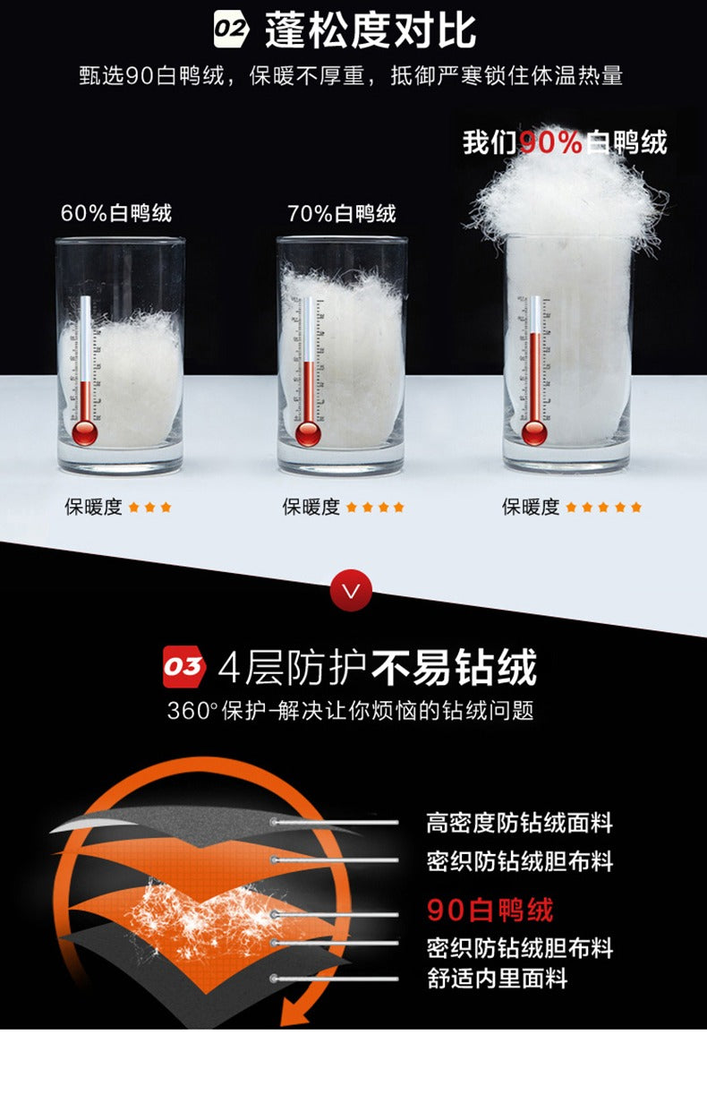 Herren Daunenjacke Mittellang Kapuze Pelzkragen Plus Samt Arbeitskleidung Entendaunenmantel | 896 