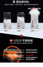 Herren Daunenjacke Mittellang Kapuze Pelzkragen Plus Samt Arbeitskleidung Entendaunenmantel | 896 