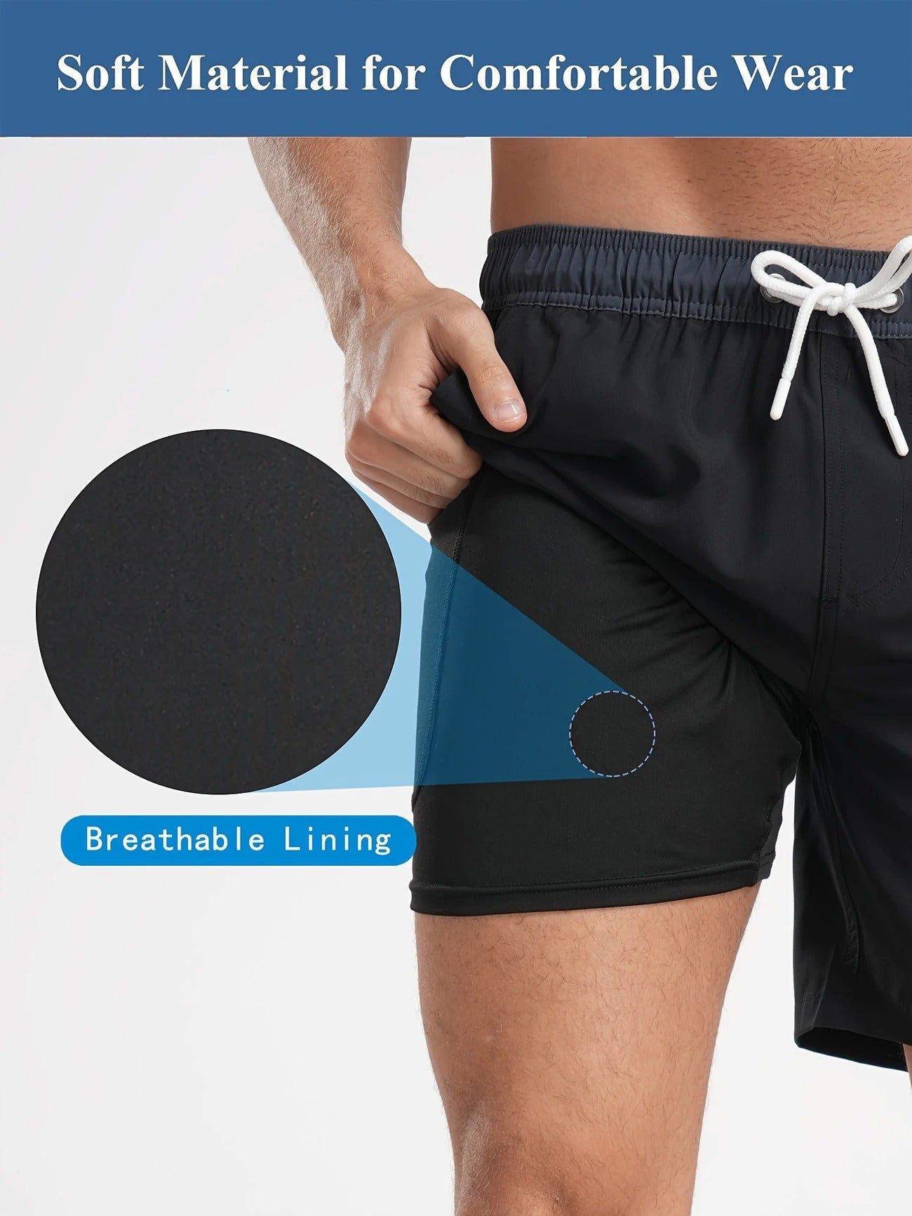 Schnelltrocknende Sommer-Strandshorts für Herren, mit Milchseide gefütterte Badehose für Männer | 265SCTK 