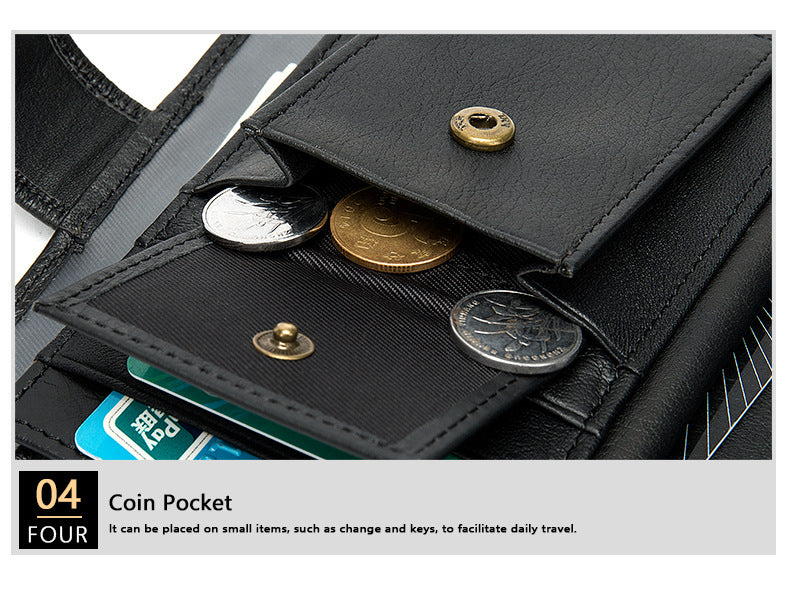 Antimagnetische RFID-blockierende Echtleder-Geldbörse für Herren, schmales Kartenetui und Geldbörse | 1131 