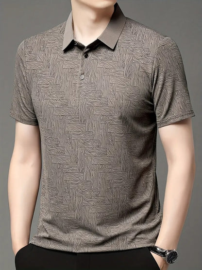 Leichtes Sommer-Golfhemd für Herren, lässiges Button-Up-Kurzarmhemd | Q135 