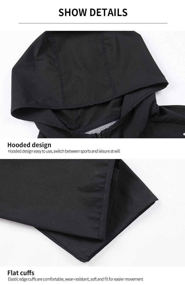 Herren Premium Qualität Reflektierende Streifen Sport Lauf Kapuzenoberteil Wasserdichte Outdoor Windrunner Gym Workout Jacken 