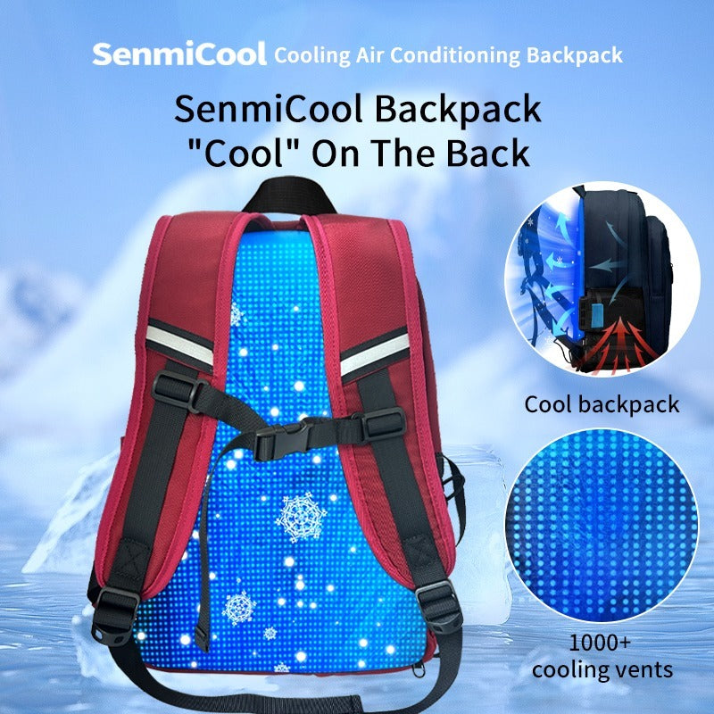 Sac à dos d'été SenmiCool 30L avec mini ventilateur de climatiseur à semi-conducteur pour randonnée, pèlerinage musulman, Hajj, Omra, voyage et sac d'alpinisme 