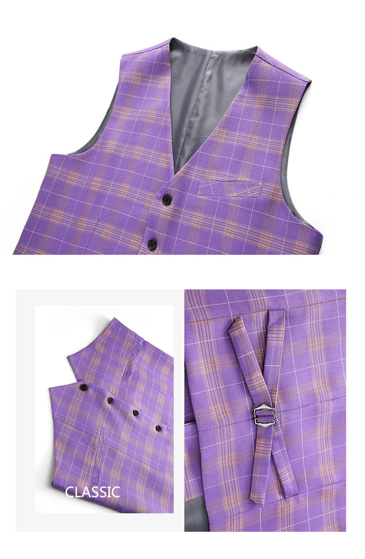 Men's Slim Fit Wedding Suit Three-Piece Set | Modern Groom Business Suit | Fashion Business Banquet Blazer | 6920