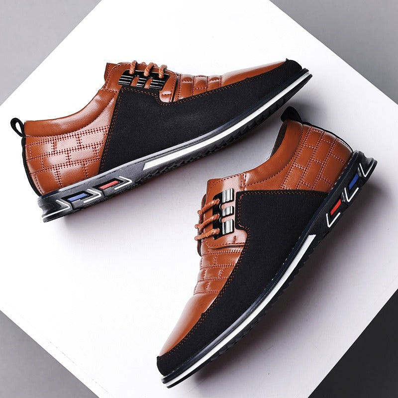 Herren-Derby-Schuhe im britischen Stil mit Karomuster, rutschfeste Leder-Loafer, Mokassins, Hochzeitsschuhe |