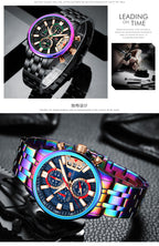 Herren Edelstahl Uhren Chronograph Uhr Luxus Leuchtende Quarz Armbanduhr | MF0352G 