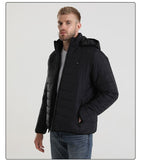 Beheizte Daunenjacke für den Winter, wiederaufladbarer Akku, USB, elektrisch beheizt, Smart-Jacke mit Kapuze | M09 