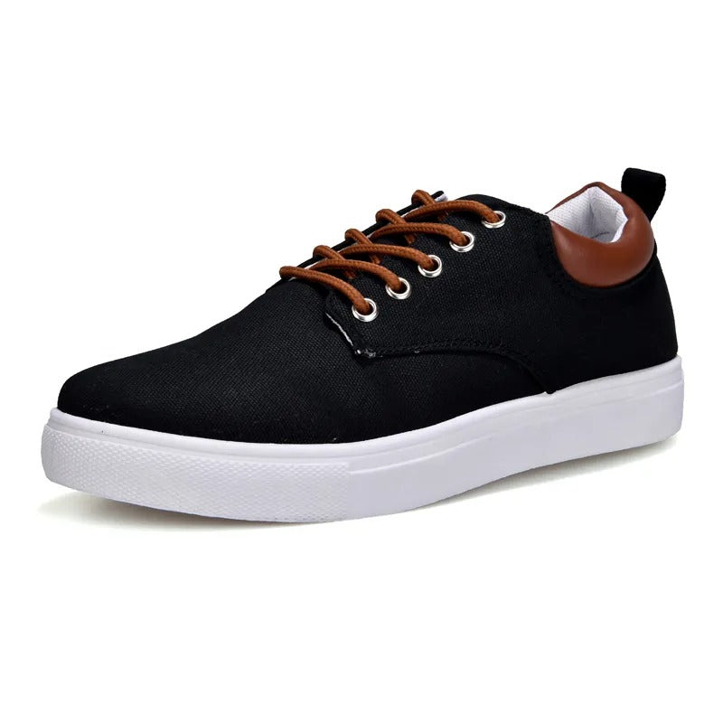 Chaussures décontractées en toile à lacets pour hommes, baskets plates et confortables, tendance été printemps | R009 