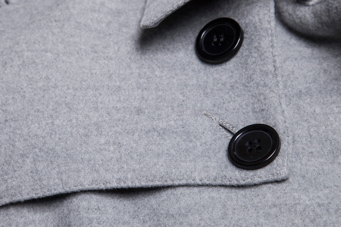 Herren Formeller Business Herbst Winter Casual Revers Zweireihiger Premium Baumwollmantel Langer Trenchcoat Jacke | 9280 