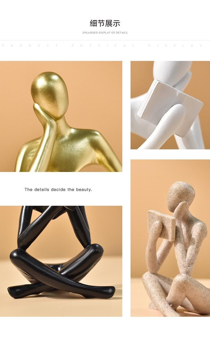 Buchleser-Tischskulptur, modernes dekoratives Ornament für stilvolle Heimdekoration | BY230613 