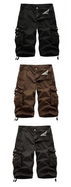 Übergröße Herren Cargo Combat Shorts Baumwolle Vielseitige Halbhose Twill Knie 3/4 Short Große Größe Taille von 36" - 48" | A082