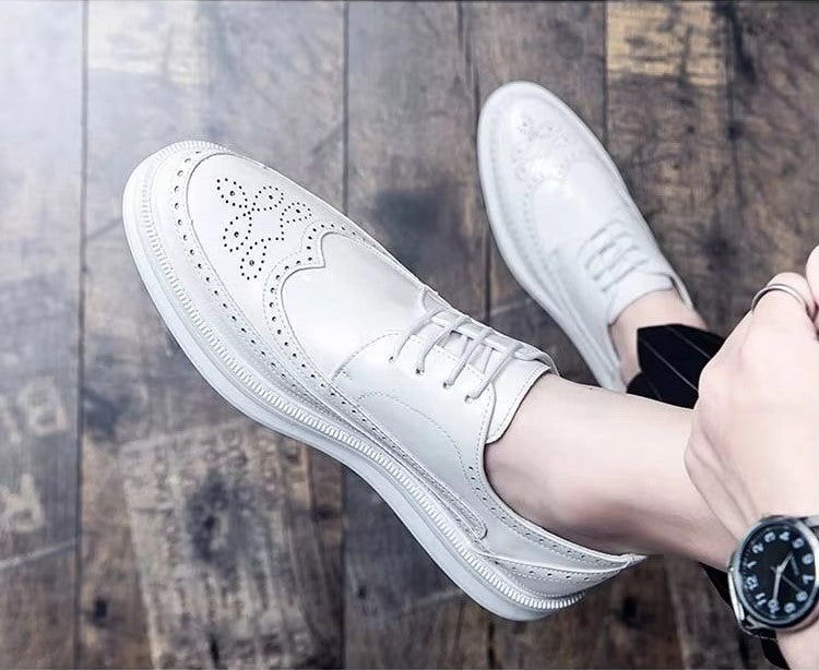 Herren Formelle Lederschuhe Kleid Hochzeit Oxford Brogue Männliche Schuhe Arbeitsstiefel 