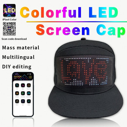 App-Controlled LED Cap Bluetooth Full-Color Display Message Rechargeable Hat Cool Party Costume| HMZ-005