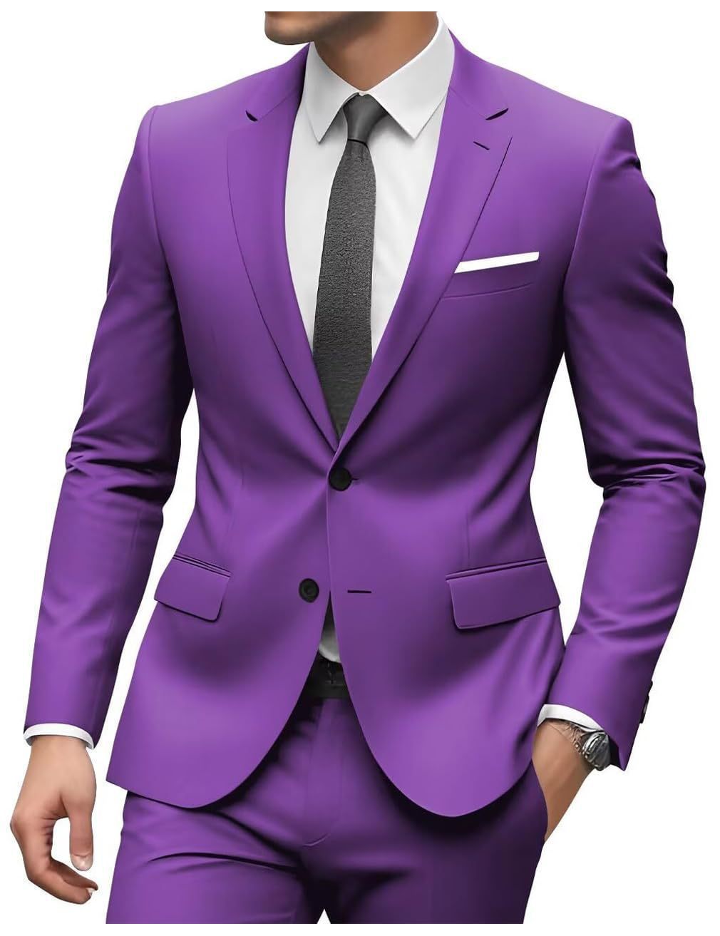 3-teiliger Herrenanzug mit Kragen für Hochzeitsfeiern und formelle Smokings, Jacke mit Hose, Weste, Anzug-Sets | 701 