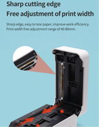Thermo-Etikettendrucker, kabelloser Versandetikettendrucker, Royal Mail, UPS, DHL, Evri usw., mobiler Etikettendrucker, USB- und Bluetooth-Support-Drucker 