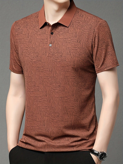 Leichtes Sommer-Golfhemd für Herren, lässiges Button-Up-Kurzarmhemd | Q135 