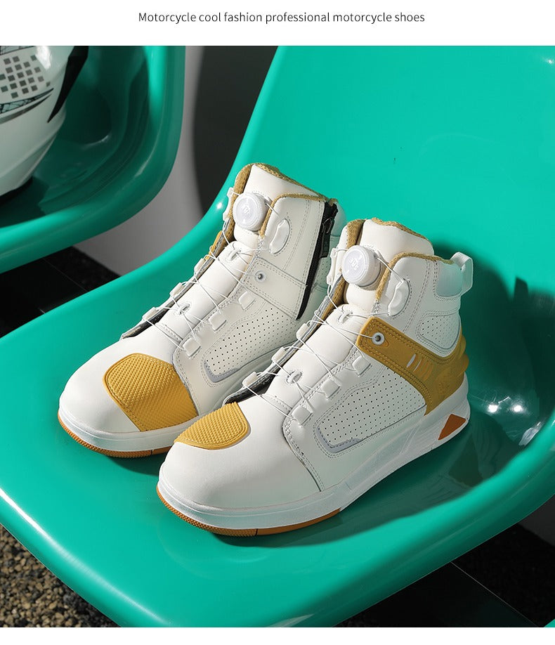 Atmungsaktive Motorradstiefel aus Leder, sturzsichere Straßenrenn- und Parkour-Reitschuhe | 229 