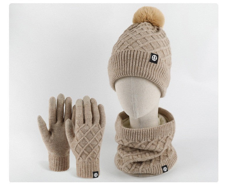 Wintermütze, Mütze, Schal, Handschuhe, Unisex, Winterwärmer, Fleece-gefüttert, Strickmütze, Schal, Handschuhe, Set | 121620 
