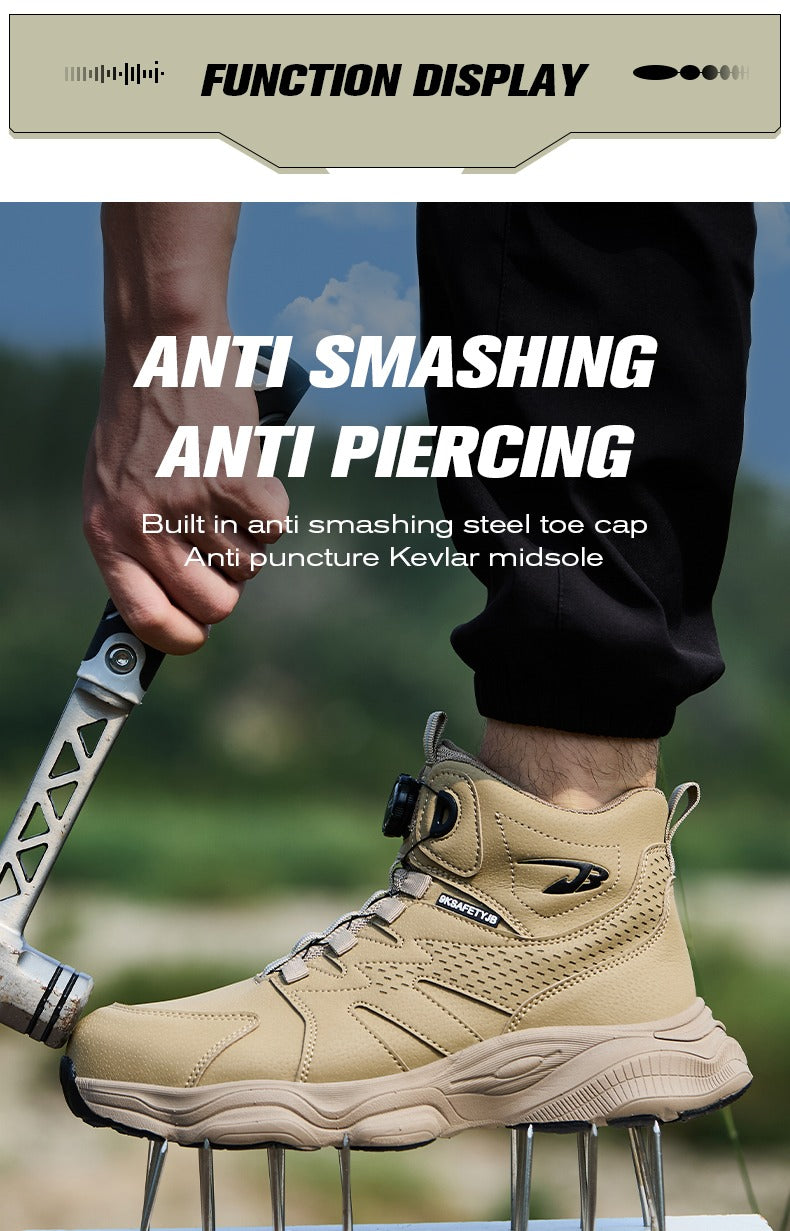 Men's Steel Toe Winter Safety Shoes Microfiber Leather Boots Anti-Smash Non-Slip Work Shoes | 7926