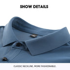 Herren Sommer Nahtloses T-Shirt Aus Eisseide Einfarbig Kurzarm Lässiges Stretch-Poloshirt | Y678 