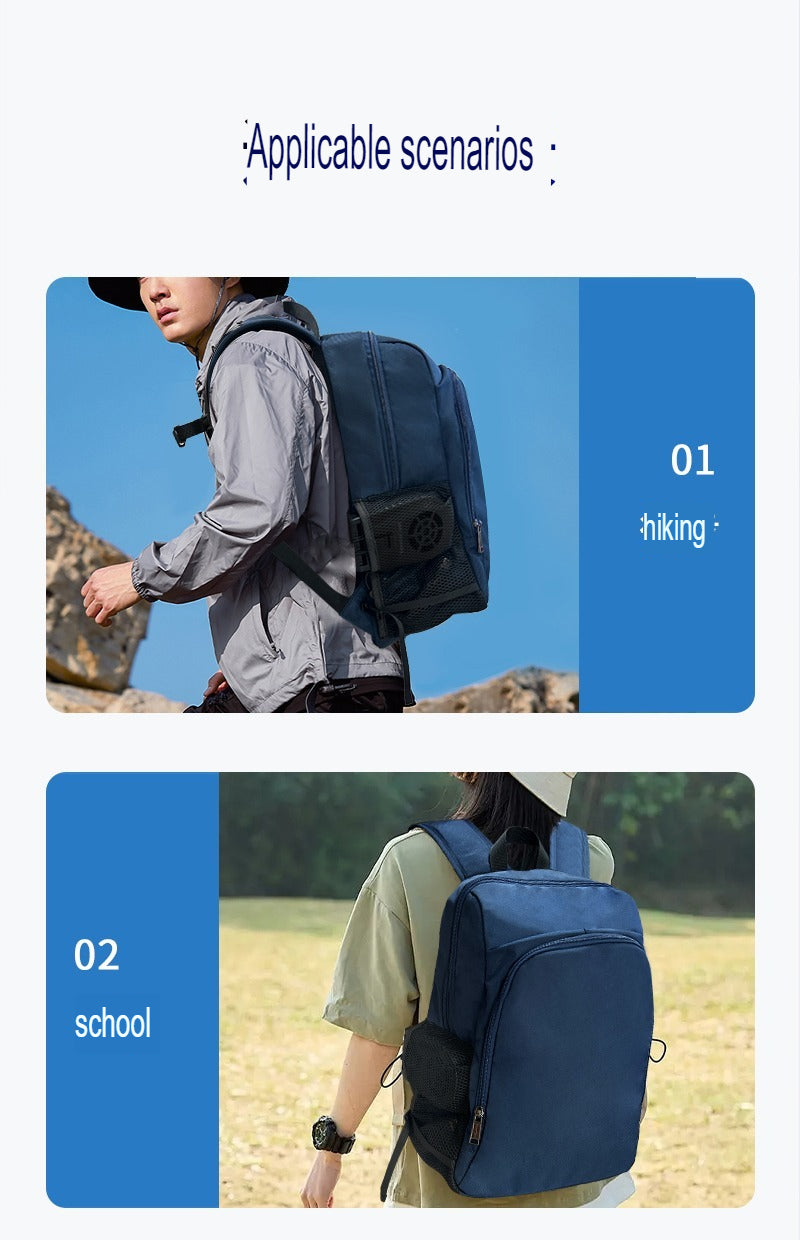 SenmiCool 30L Outdoor-Sommer-AC-Rucksack mit Halbleiter-Mini-Klimaanlage und Ventilator für Wandern, muslimische Pilgerfahrt, Hadsch, Umrah, Reisen und Bergsteigen 