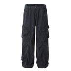 11KN Men's & Women's Cargo Pants | American Retro High-Street Wide-Leg Joggers | Multi-Pocket Loose Fit Trousers | KJ6282