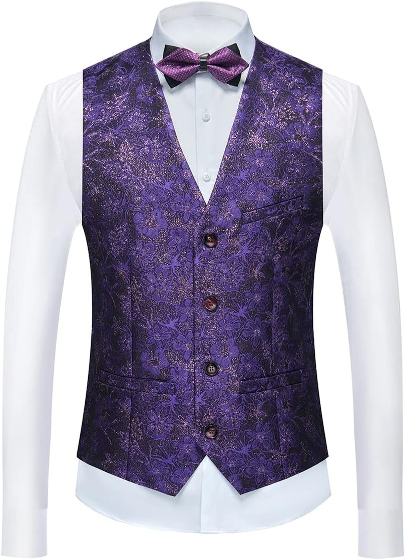 Completo da uomo 3 pezzi smoking set motivo floreale qualità premium blazer gilet e pantaloni set 3 pezzi festa di nozze e occasioni festive | 802 