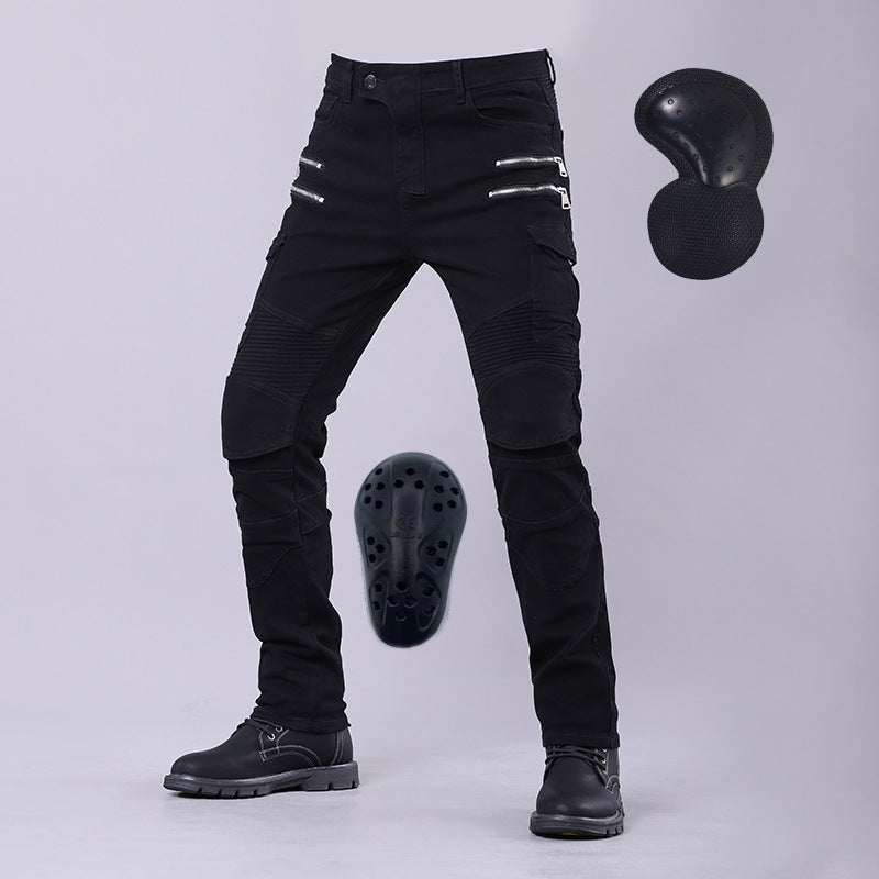 MOTOJSMT Motorcycle Riding Jeans | Casual Cargo Pants with Protective Armor | Zipper Pocket Racing Trousers for Summer | MOTOJSMT