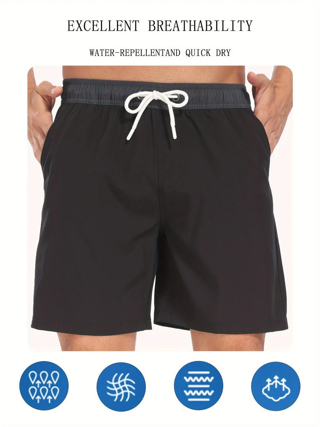 Schnelltrocknende Sommer-Strandshorts für Herren, mit Milchseide gefütterte Badehose für Männer | 265SCTK 