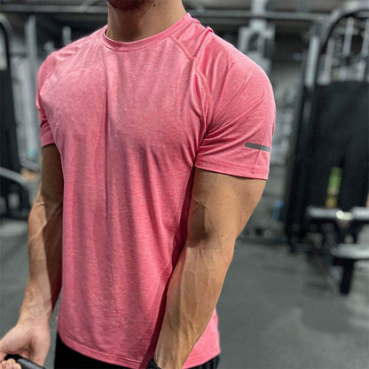 Men Short Sleeve Quick Dry Athletic Gym Active T Shirt Moisture Wicking Top | 6098