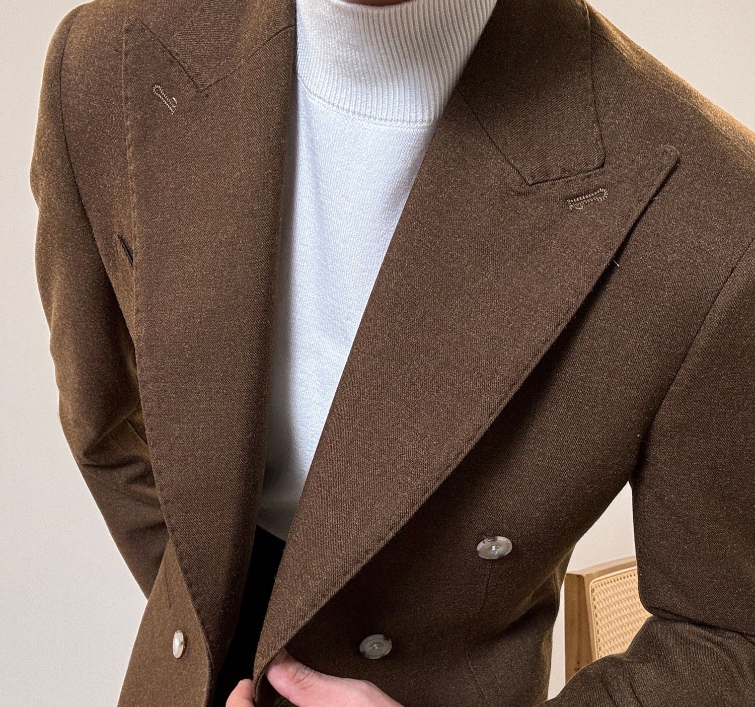 Hochwertiger italienischer zweireihiger Herrenanzug mit Reverskragen, leger, formell, 2-teilig, Anzugjacke und Hose | JSN692 