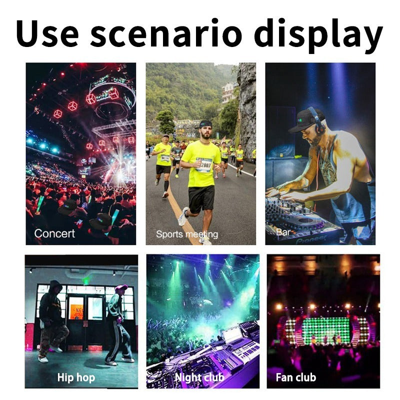 App-gesteuerte LED-Kappe Bluetooth Vollfarbdisplay Nachricht Wiederaufladbarer Hut Cooles Partykostüm | HMZ-005