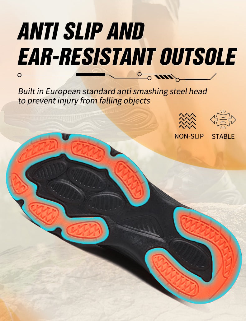 Men's Steel Toe Safety Boots: Anti-Smash & Anti-Puncture Kevlar Sole Protection Safety Boots | 7928