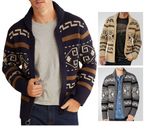 Stilvolle Slim Fit Jacquard-Strickjacke für Herren mit langen Ärmeln, lässiger Reverspullover | SY0013 