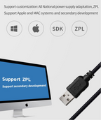 Thermo-Etikettendrucker, kabelloser Versandetikettendrucker, Royal Mail, UPS, DHL, Evri usw., mobiler Etikettendrucker, USB- und Bluetooth-Support-Drucker 