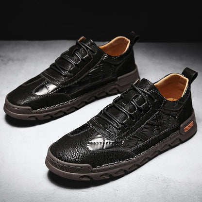 Mocassini da uomo con lacci Oxford in pelle casual scarpe da ginnastica basse | 7057