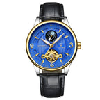 Herren-Automatikuhr aus Leder, mechanisch, Tourbillon, wasserdicht, Freizeituhr | T820b 