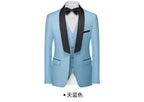 Herren Premium Anzug Casual Regular Smart Fit 3-teiliger Smoking für Abschlussbälle, Schalkragen, Hochzeitsfeier, Trauzeugenanzüge (Blazer + Weste + Hose) | 601 