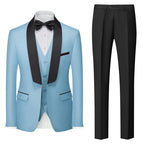 Herren Premium Anzug Casual Regular Smart Fit 3-teiliger Smoking für Abschlussbälle, Schalkragen, Hochzeitsfeier, Trauzeugenanzüge (Blazer + Weste + Hose) | 601 