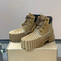 Puting Chunky Platform Martin Boots Men's Thick-Soled Height-Increasing Ankle Waterproof Shoes