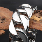Dickes Herrenarmband aus Titanstahl, glänzend und dominant, Modeschmuck, trendiges Stückarmband | KB31778-D 