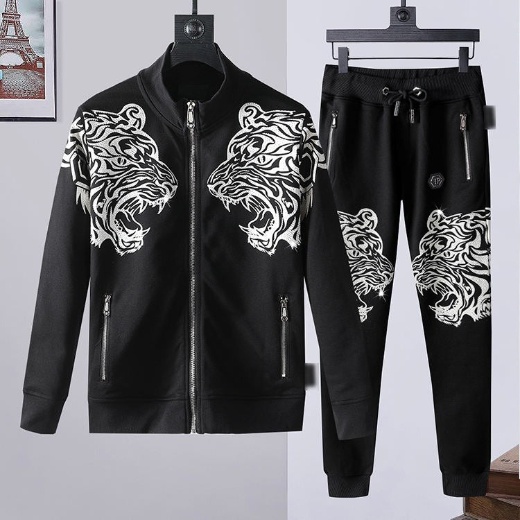 Herren Winter Stehkragen Freizeitanzug Reißverschluss Trendy Hot Diamond 3D Modeanzug | 895 